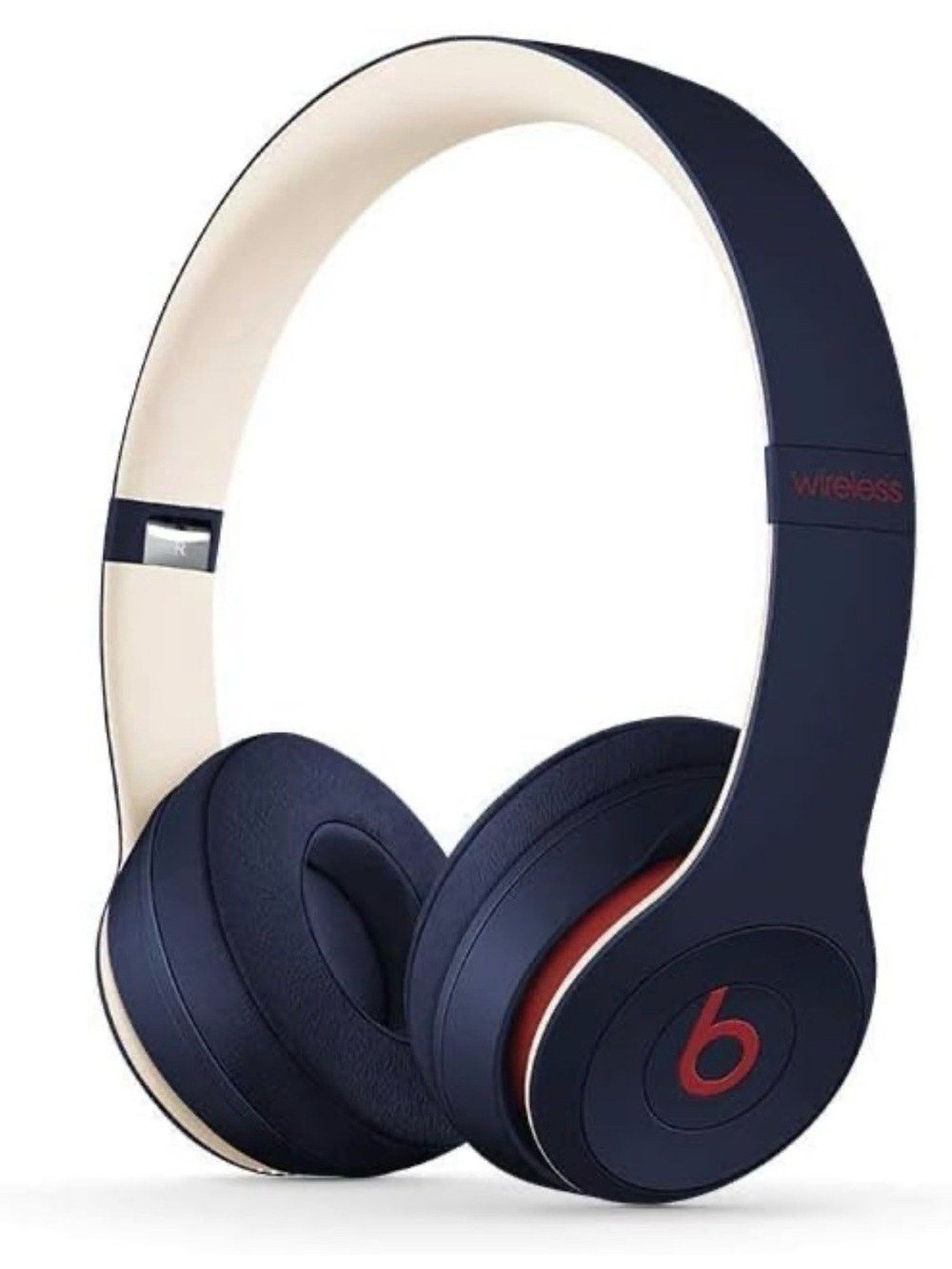 Beats Solo3 Wireless Headphones – Blue & White – With Case & Charging Cable